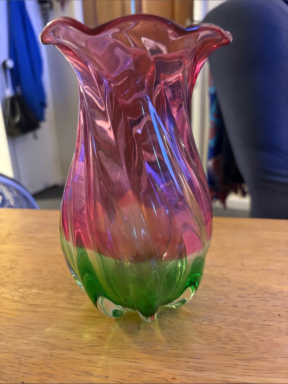 Vintage Teleflora Watermelon Twist Vase